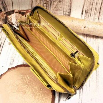 Handtasche - Geldbeutel gelb - bunt Handyfach 15 Fächer - geldbeutel handtasche gross gelb bunt hochformat handyfach