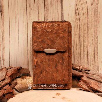 Handtasche - Geldbeutel Kork mit Handyfach braun