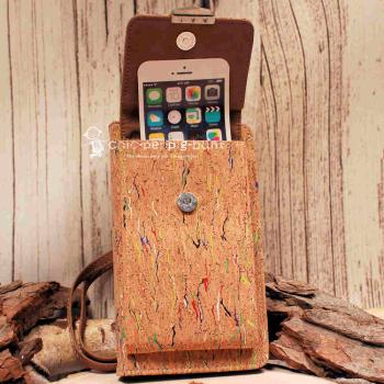 Handtasche - Geldbeutel Kork mit Handyfach hellbraun