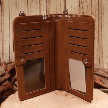 Handtasche - Geldbeutel Kork mit Handyfach hellbraun