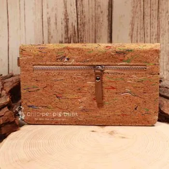 Handtasche - Geldbeutel Kork mit Handyfach hellbraun - geldbeutel handtasche gross kork hell hochformat handyfach