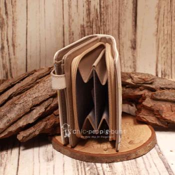 Geldbeutel klein - rosa - Kunstleder Blumen