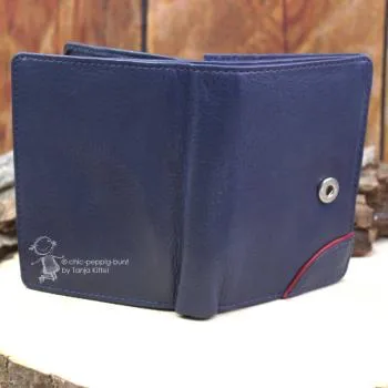 kleiner blauer Leder Geldbeutel