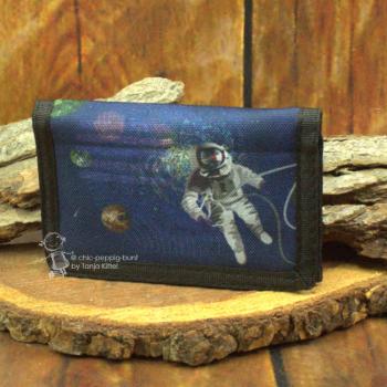 Kinder-Geldbeutel schwarz - Nylon - Astronaut - blau