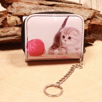 Geldbeutel mini - Kunstleder - Foto Katze