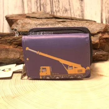 Geldbeutel mini mit Motiv Kran-LKW