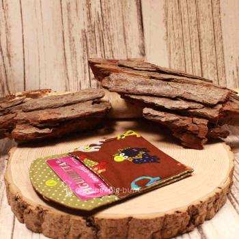 Geldbeutel mini - Stoff - 1 Fach braun Motiv Dinosaurier