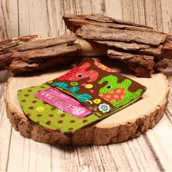 Geldbeutel mini - Stoff - 1 Fach braun Motiv Elefanten - geldbeutel mini kinder stoff 1fach druckknopf elefanten braun bunt