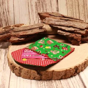 Geldbeutel mini - Stoff - 1 Fach grün Motiv Igel - Eichhörnchen - geldbeutel mini kinder stoff 1fach druckknopf gruen pilz igl bunt
