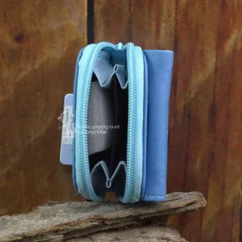 Geldbeutel mini abwaschbar blau mit Dino Motiv