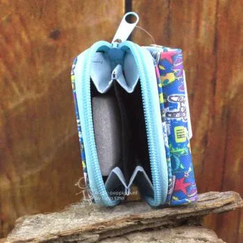 Geldbeutel mini abwaschbar dunkelblau mit Graffiti Motiv