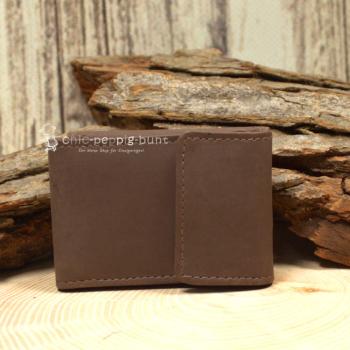 Geldbeutel mini Leder 2 Fächer braun