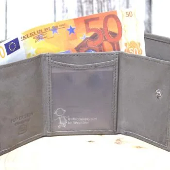 Geldbeutel mini grauem Leder