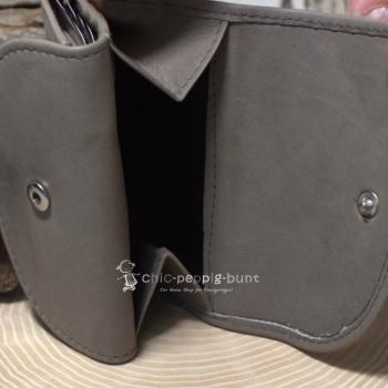 Geldbeutel Leder mini mit Druckknopf