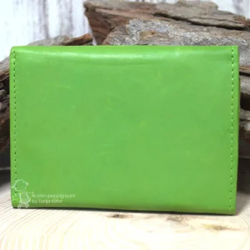 mini Geldbeutel Leder mit Blumen Motiv