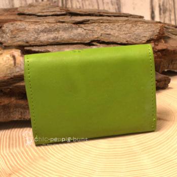 mini Geldbeutel Leder mit Blumen Motiv