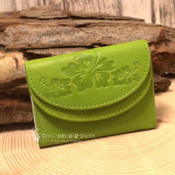 Geldbeutel mini aus grünem Leder