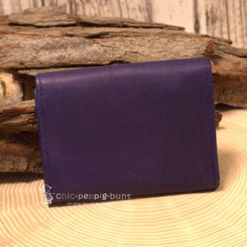 mini Geldbeutel Leder mit Blumen Motiv