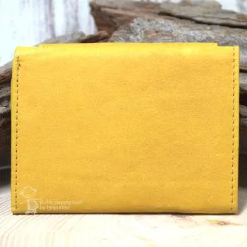 mini Geldbeutel Leder mit Blumen Motiv