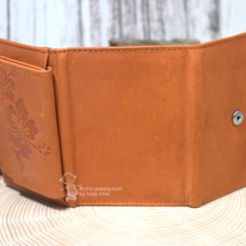 Geldbeutel mini orange Leder