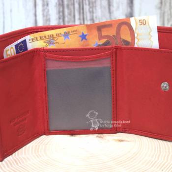 Geldbeutel mini rotes Leder