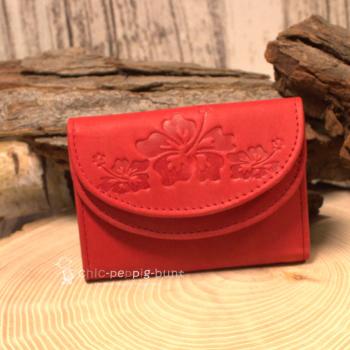 Geldbeutel mini aus rotem Leder