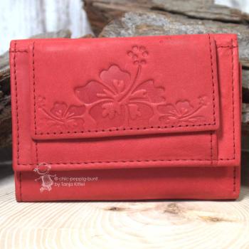 Geldbeutel mini aus rotem Leder