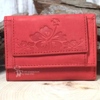 Geldbeutel mini aus rotem Leder