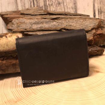 mini Geldbeutel Leder mit Blumen Motiv