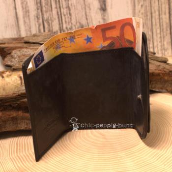 mini Geldbeutel Leder mit 3 Fächern