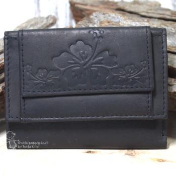 Geldbeutel mini aus schwarzem Leder