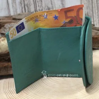 mini Geldbeutel Leder mit 3 Fächern