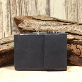 Geldbeutel mini Leder 2 Fächer dunkelblau