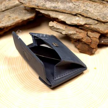 Geldbeutel mini Leder 2 Fächer dunkelblau