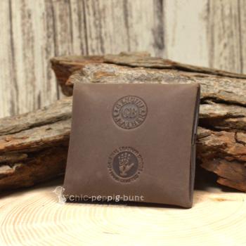 Geldbeutel mini Leder 1 Fach braun