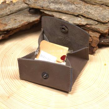 Geldbeutel mini Leder 1 Fach braun