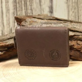 Geldbeutel mini Leder 1 Fach braun Reissverschluss - geldbeutel mini leder reissverschluss braun