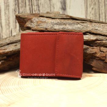 Geldbeutel mini rotes Leder 2 Fächer