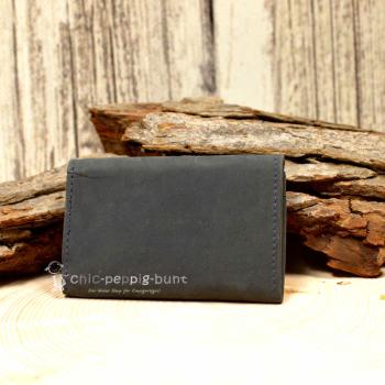 Geldbeutel mini schwarzes Leder 3 Fächer