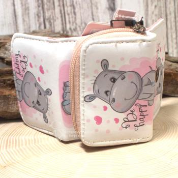 Geldbeutel mini - abwaschbar - Happy Hippo Motive