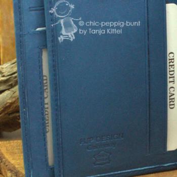 blauer Leder Geldbeutel