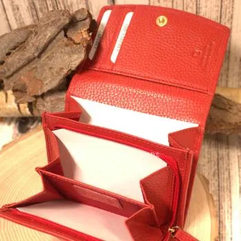 roter Leder Geldbeutel