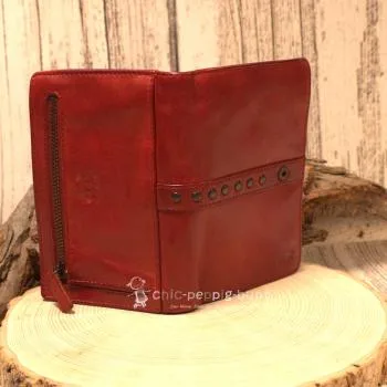roter Leder Geldbeutel
