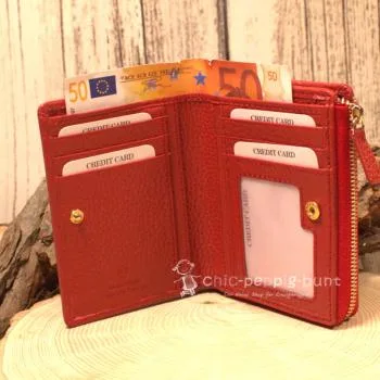 roter Leder Geldbeutel