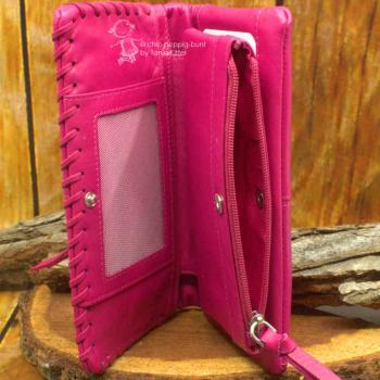 grosser leder Geldbeutel in pink