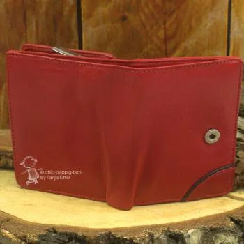 roter echt Leder Geldbeutel