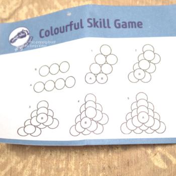 Geschicklichkeitsspiel Holz gelb Kugelbalken