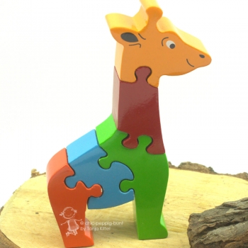 Zahlen Puzzle als bunter kleine Giraffe