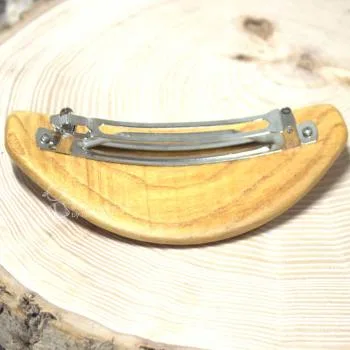 Haarspange Birken Holz gebogen - haarspange holz haarklammer gross abgerundent birke