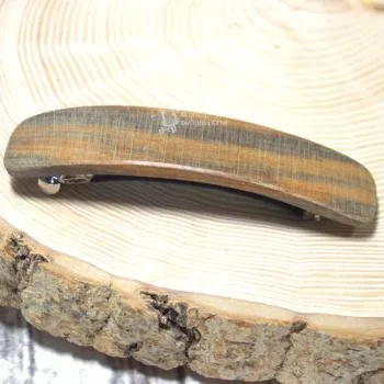 grosse Holz Haarspange Zebrano - haarspange holz haarklammer gross abgerundent rechteck zebrano dunkel